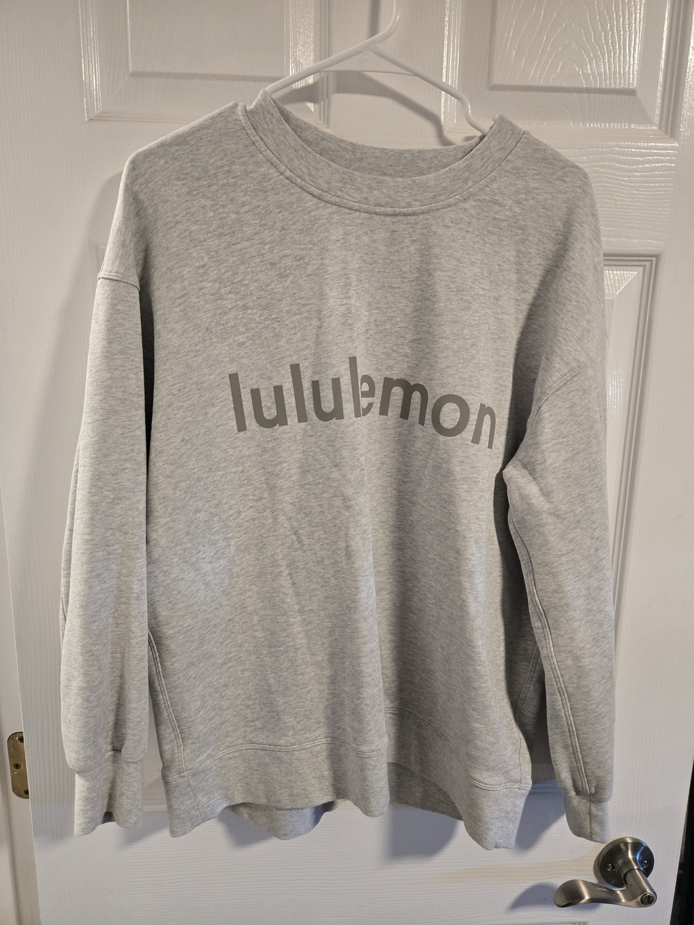 lululemon athletica Light Gray Logo Crewneck Sweatshirt